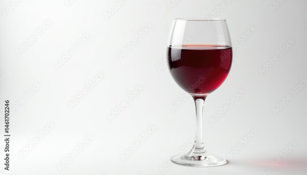 Rich red wine in a glass, clean white backdrop, closeup, white background, vineyard Rich red wine in a glass, clean white backdrop, closeup, white background, vineyard