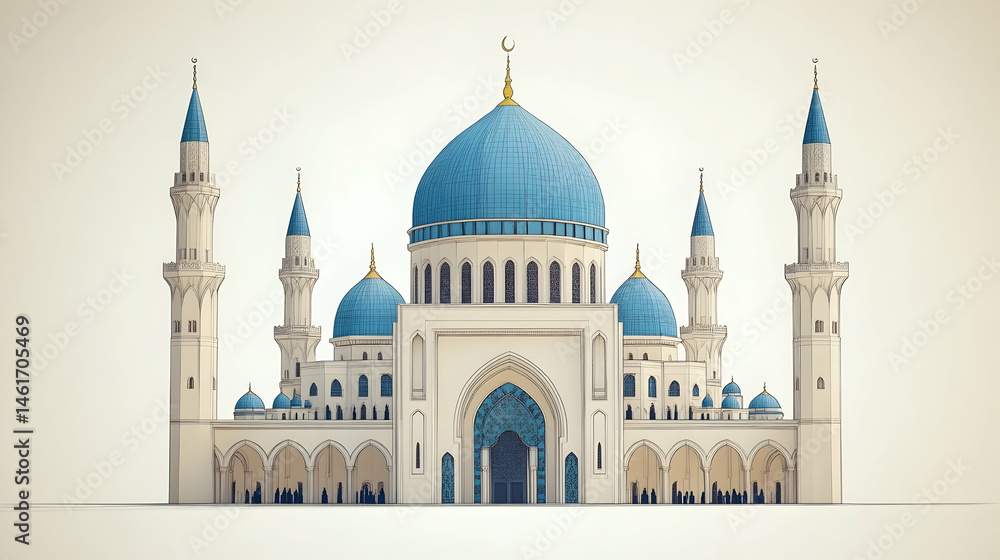 Fototapeta premium Islamic mosque architectural design