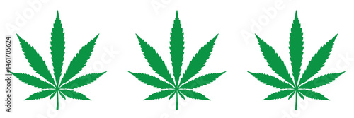 Marijuana leaf silhouette, Marijuana cannabis hemp leaf vector icon isolated on a white background