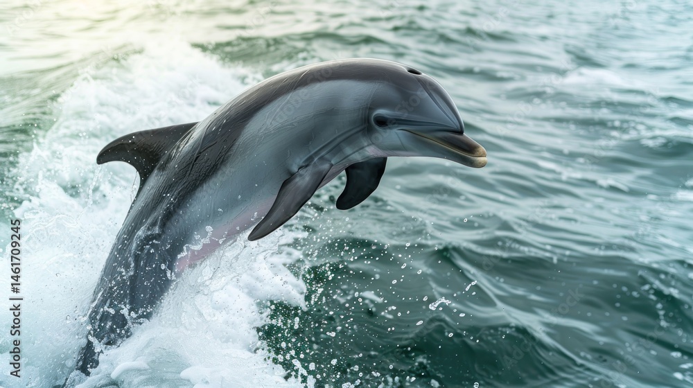 Obraz premium Dolphin leaping out of the sea.