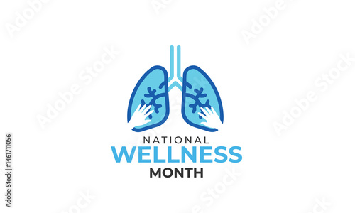 National Wellness Month. background, banner, card, poster, template. Vector illustration.