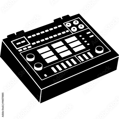 Sequencer silhouette art illustration on white background