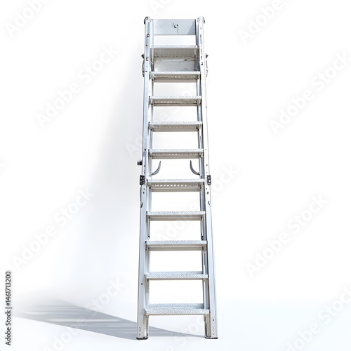 Aluminum Ladder with White Background.