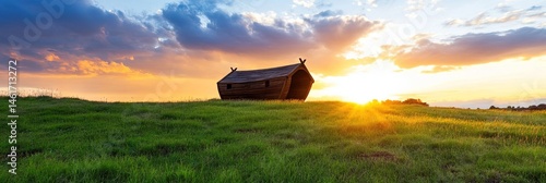 noah's ark - wooden boat large enough to protect two of each species of animal during biblical flood