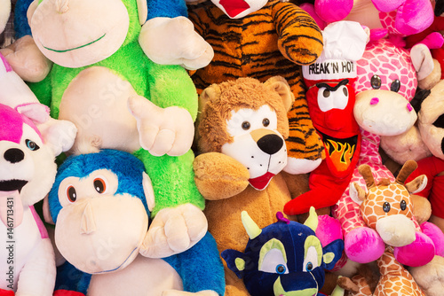 stuffed toys at a fun fair