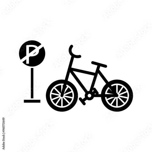 No parking icon on white background
