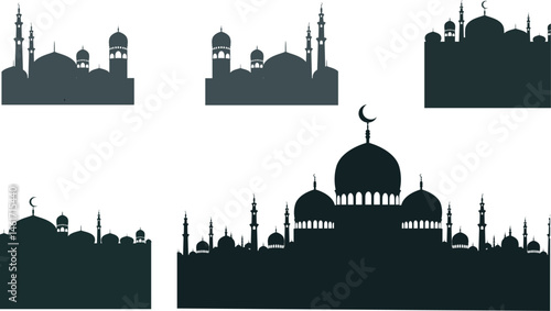 taj mahal vector illustration, Mosque Vector, Black Mosque logo Transparent background Eps file 