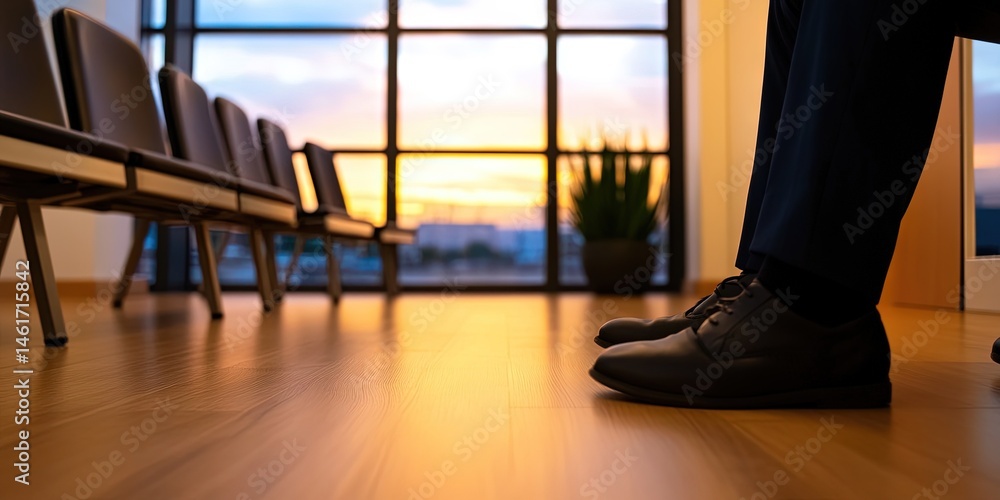 Fototapeta premium person waiting in heaven waiting room 