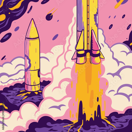 space rocket vector illustration