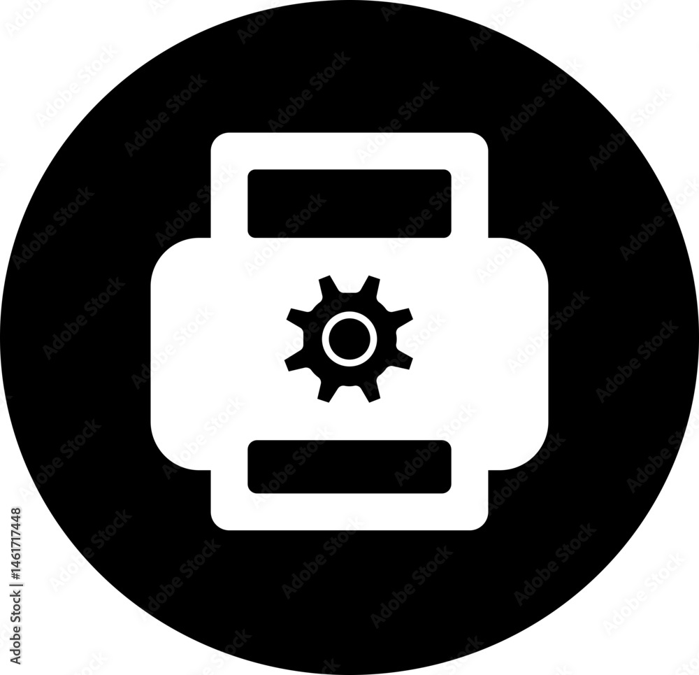 Obraz premium Printer Maintenance Setting Fill In Circle Icon