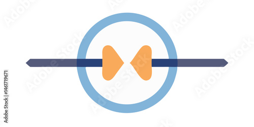 Circular bow tie symbol with horizontal bar