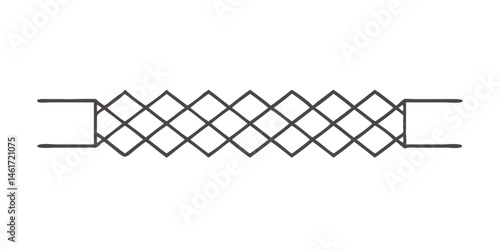 Minimal geometric braid pattern in black line style