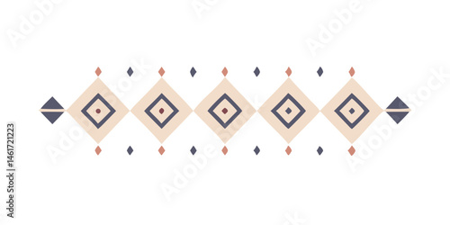 Tribal pattern of diamonds with violet tones and dots