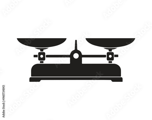 Antique balance scale icon. Old scale vector icon. 