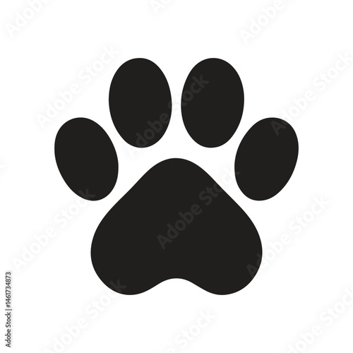 Cat paw print. Paw print vector icon