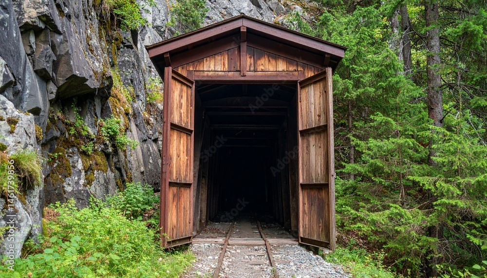 Abandoned Mine Entrance in Forest Abandoned Mine Entrance in Forest