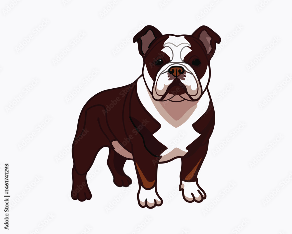 Fototapeta premium vector-bulldog-hand-drawn-engraving-consistent-outline