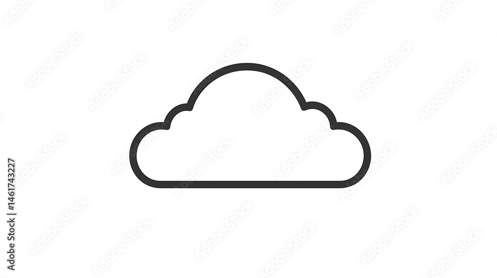 A cloud is drawn in black and white A cloud is drawn in black and white