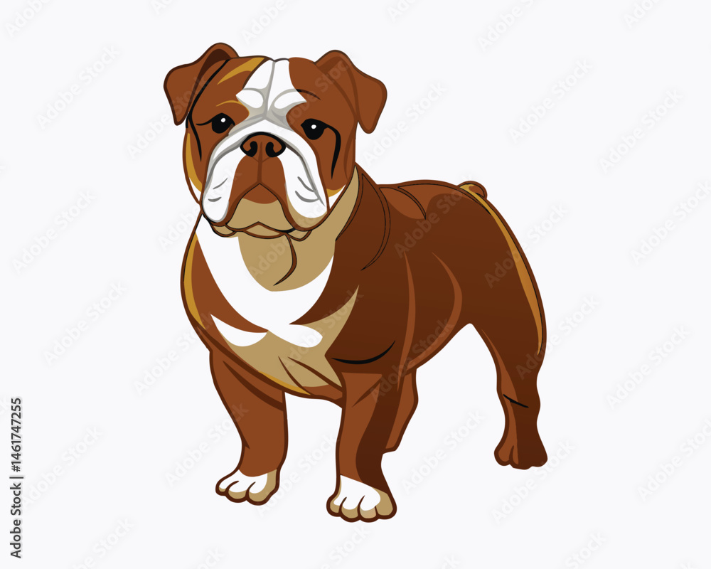 Obraz premium vector-bulldog-hand-drawn-engraving-consistent-outline