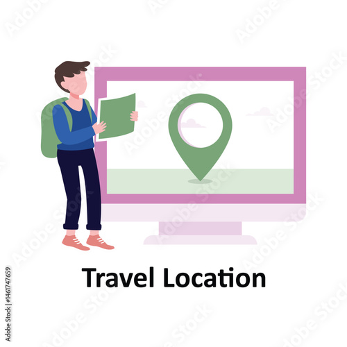 Travel location Adventurer Vector illustration which can easily modify or edit