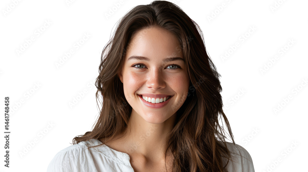 Radiant Smile: Captivating portrait of a beautiful woman exudes happiness and confidence. Capturing the charm of her delightful expression Radiant Smile: Captivating portrait of a beautiful woman exudes happiness and confidence. Capturing the charm of her delightful expression