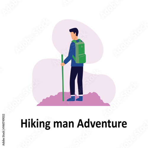 Hiking man Adventures Vector illustration which can easily modify or edit