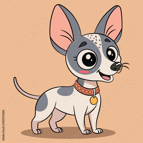 Cute american hairless terrier cartoon vector illustration
