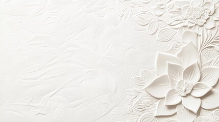 Ornamental white design with floral motifs.