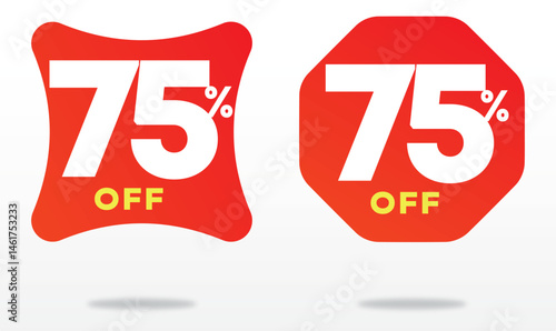 75% off. Commerce, positive, market, economy, sale, offer, store, market, value, tag, label, icon, sticker, profit. Value, price, discount