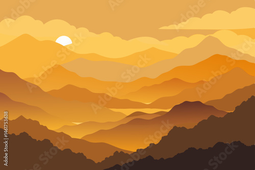 sunset in mountains