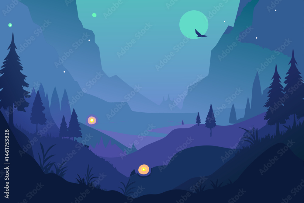 Fototapeta premium landscape with mountains and clouds