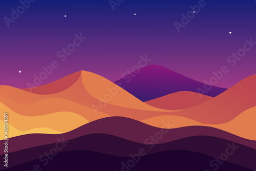 vector illustration of mountains landscape