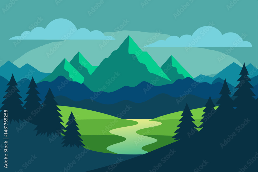 Fototapeta premium mountain landscape with trees