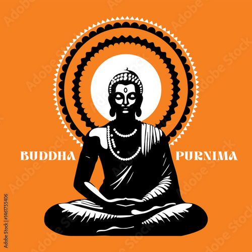 Spiritual Buddha art with divine radiant energy.eps
