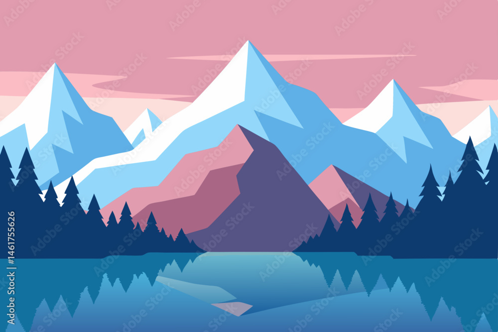 Fototapeta premium mountain landscape with lake and mountains