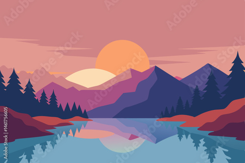 sunrise in mountains