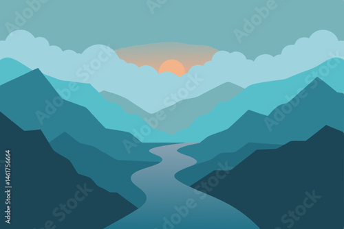 mountain landscape with mountains