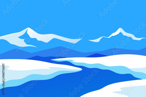 mountain landscape vector illustration