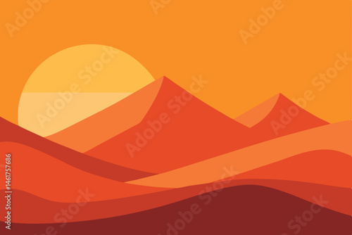 vector illustration of desert landscape