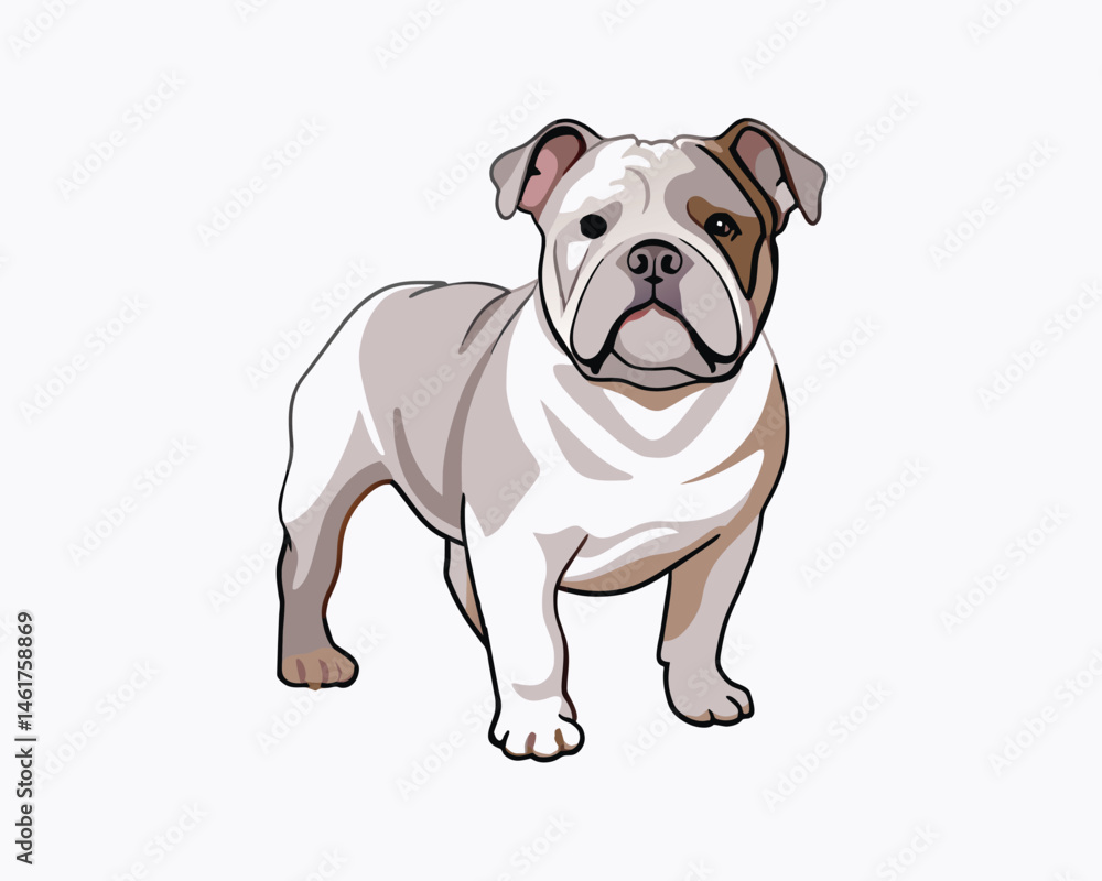 Obraz premium vector-bulldog-hand-drawn-engraving-consistent-outline