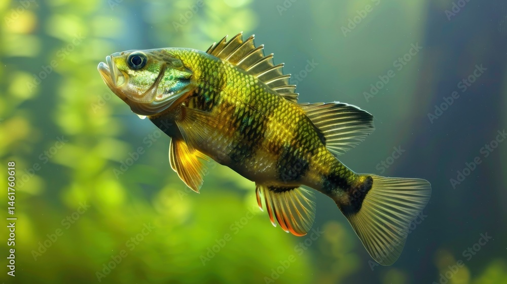 Fototapeta premium Perch swimming in a lake