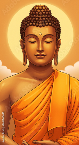 Obraz na płótnie Serene Buddha, Peaceful Meditation Art w salonie