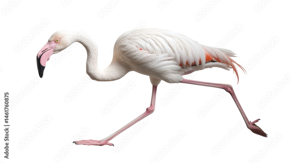 Obraz premium Graceful flamingo stands tall with elegant pink feathers and long neck displaying bright plumage