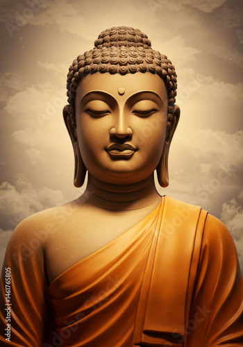 Obraz na płótnie Serene Buddha Statue, Peaceful Meditation w salonie