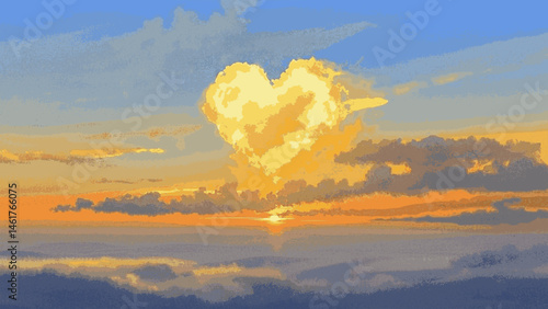 Aqueous Affection heart-shaped cloud isolated watercolor vector illustration svg