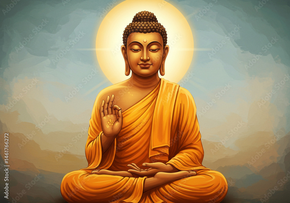 Serene Buddha in Peaceful Meditation Pose