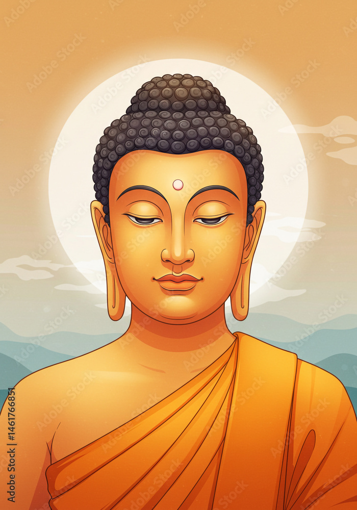 Serene Buddha Face, Peaceful Meditation