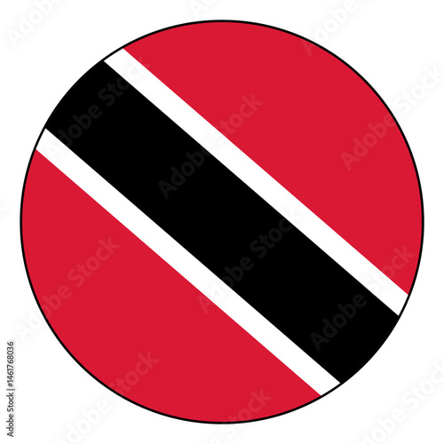 Free Download Flag of Trinidad and Tobago. Black edge. Trinidad and Tobago circle flag logo icon computer vector illustration design. - GFXLoad