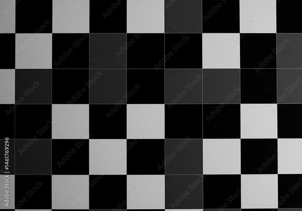 Overhead view of a checkerboard pattern with alternating black gray and white square tiles design 100 Overhead view of a checkerboard pattern with alternating black gray and white square tiles design 100