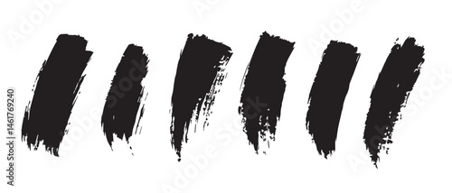 Black Ink Brush Strokes Texture Grunge Background